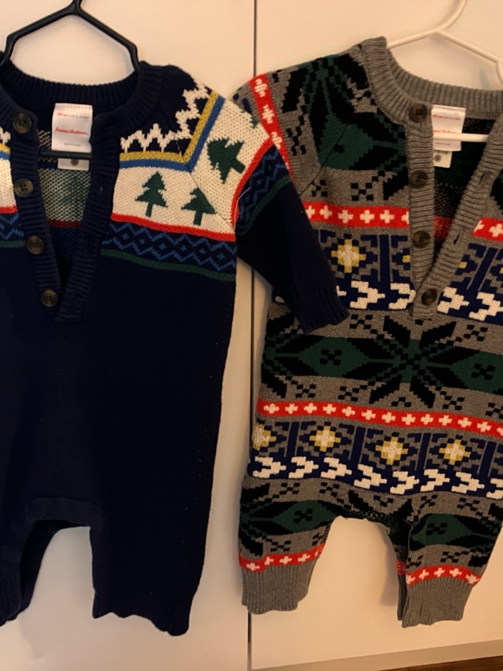 Hanna Andersson Christmas Sweater Rompers - Set of 2